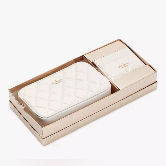 *BOGO FREE* NWT Kate Spade Glimmer Quilted Patent Leather Boxed Crossbody Set - Picture 3 of 7